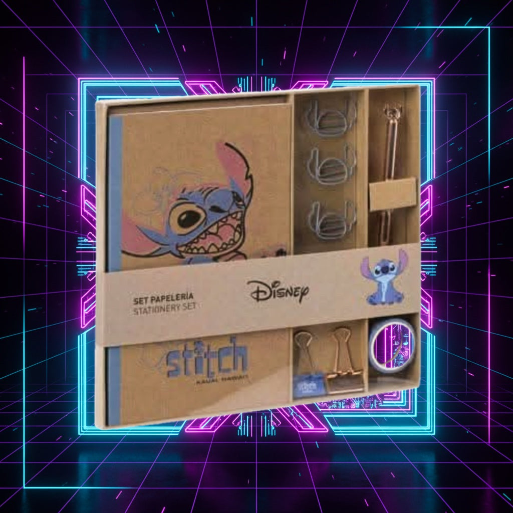 Set de Papeterie Stitch – Carnet, Clips & Washi Tape | Disney Officiel