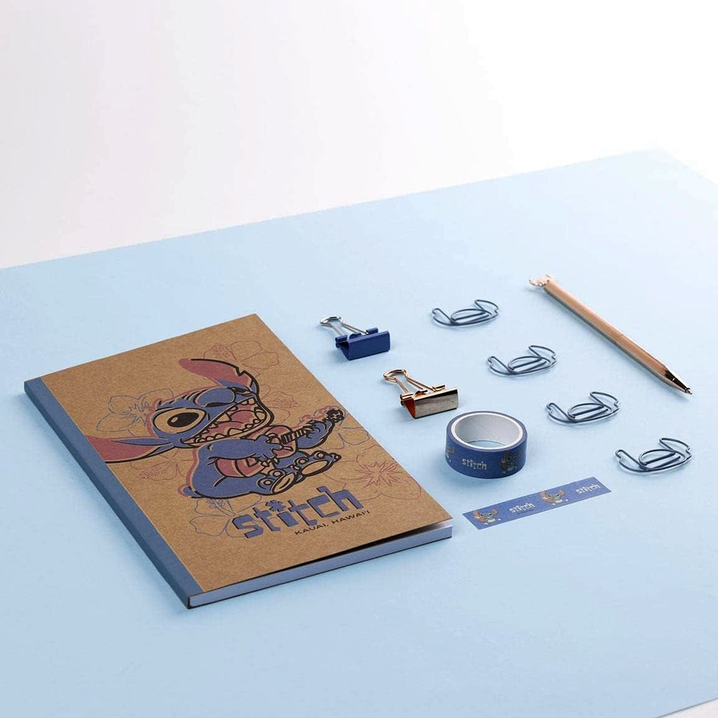Set de Papeterie Stitch – Carnet, Clips & Washi Tape | Disney Officiel