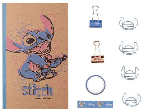 Set de Papeterie Stitch – Carnet, Clips & Washi Tape | Disney Officiel