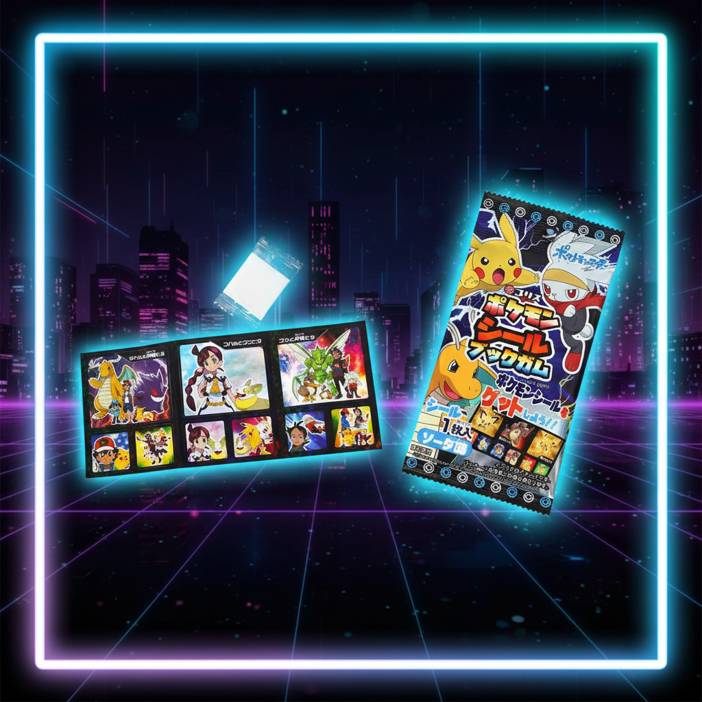 Pokémon Seal Book Gum – Visuel Neon Futuriste
