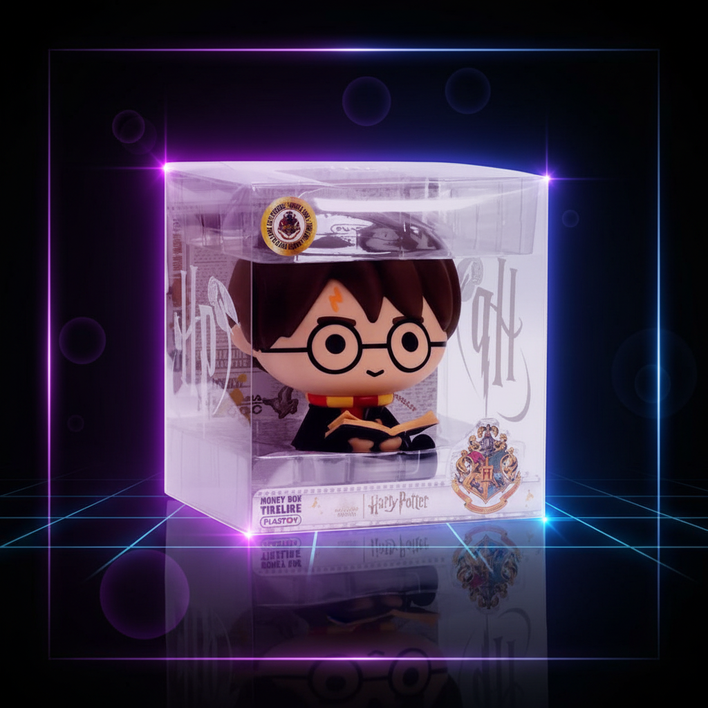 Tirelire Harry Potter Spell Book – Visuel néon futuriste avec boîte collector