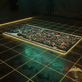 Tapis de bureau XXL arbre généalogique Famille Black, vue de dessus, style néon futuriste