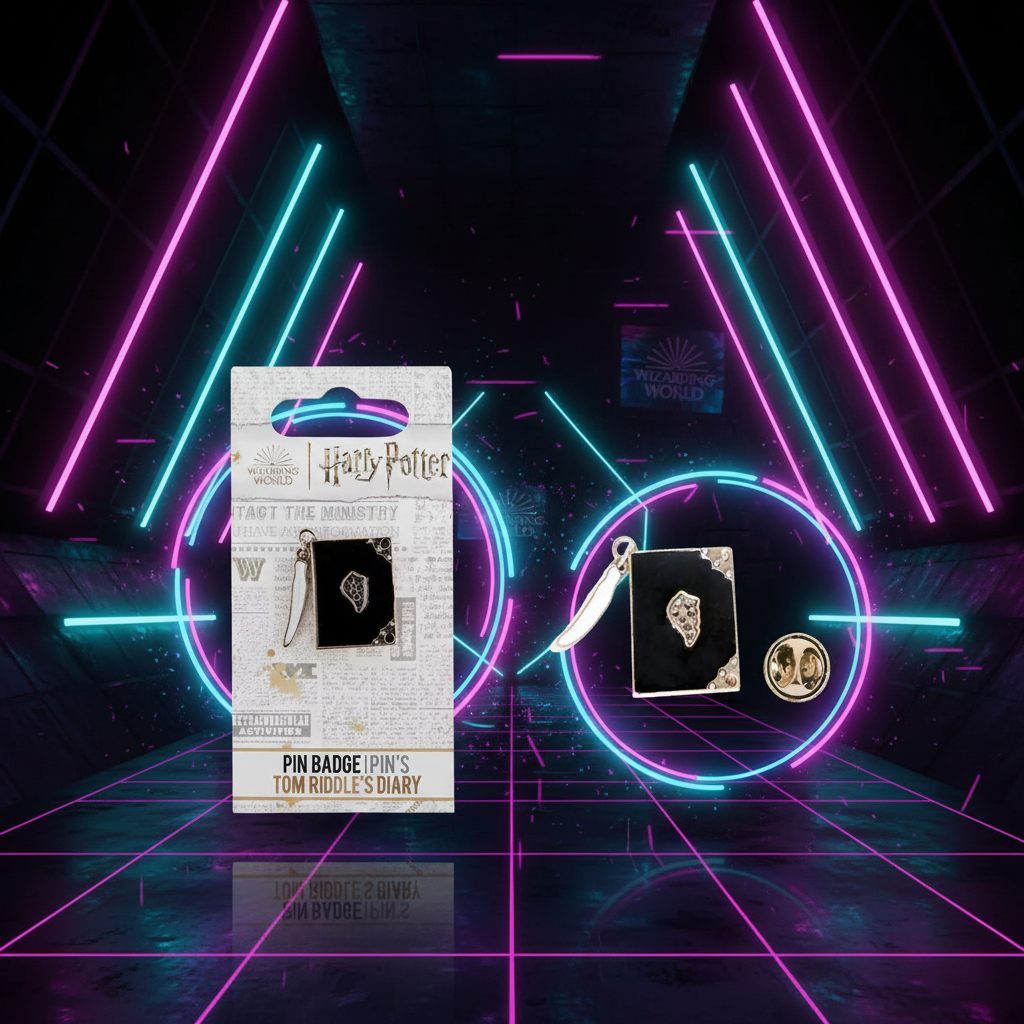 Pin's officiel Journal de Tom Jedusor Harry Potter sur fond néon futuriste