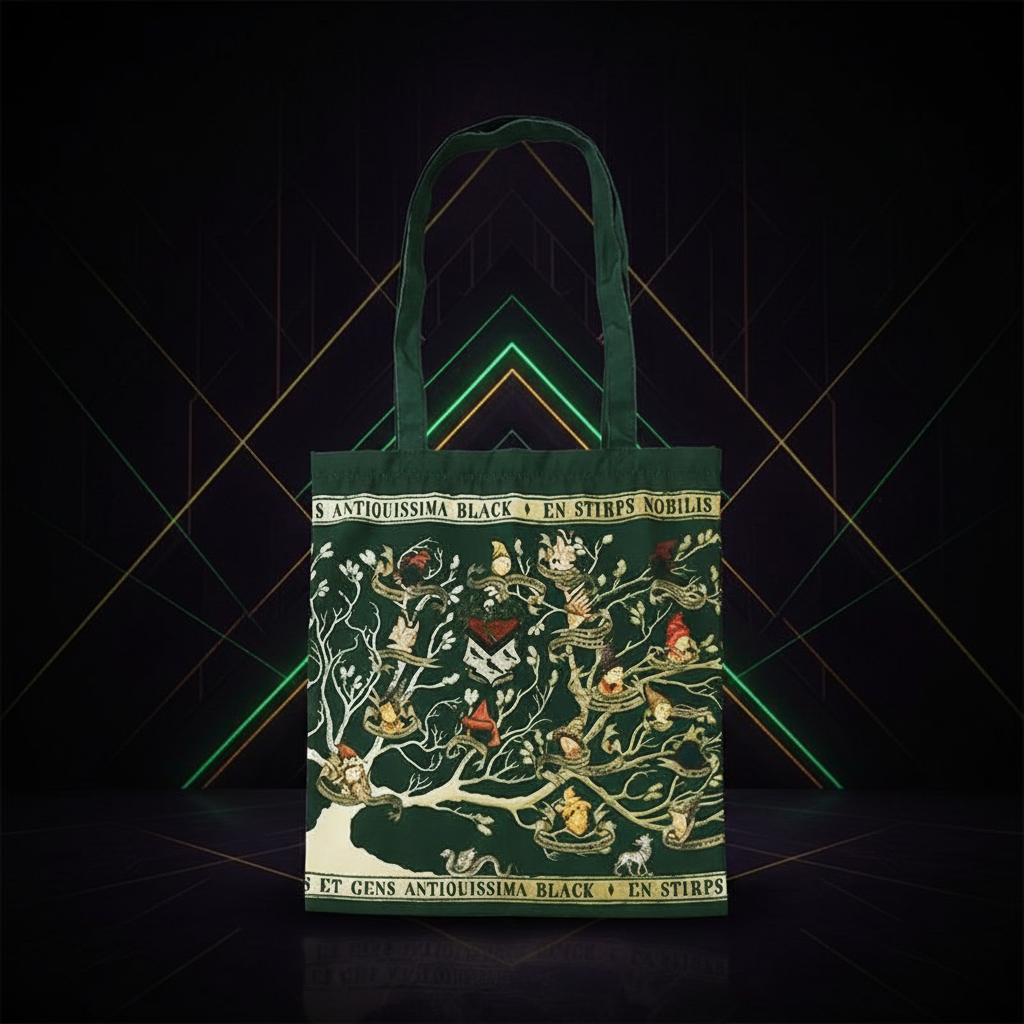 Tote Bag Famille Black - Visuel néon futuriste