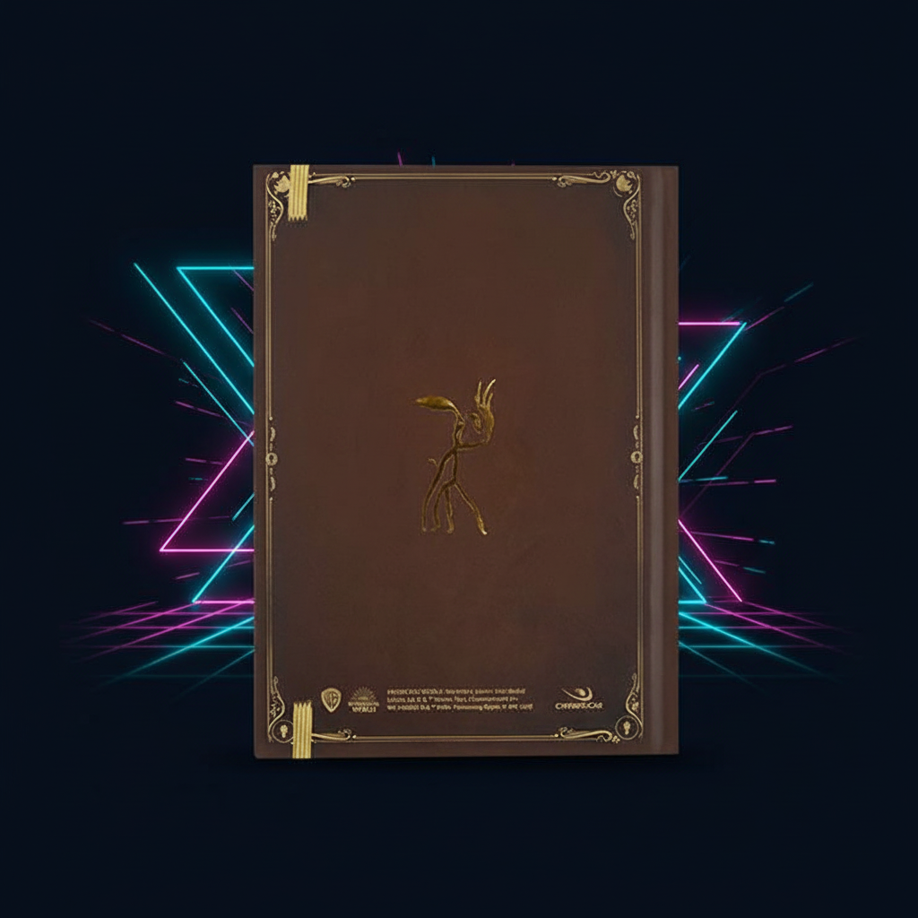 Carnet Animaux Fantastiques Newt Scamander couverture arrière Pickett sur fond néon