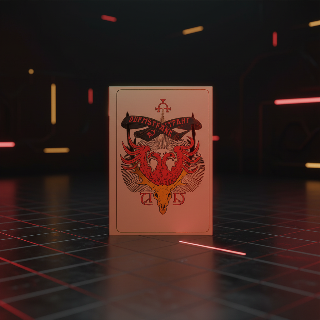 Carnet souple Durmstrang Harry Potter, couverture crème illustration rouge et or, style néon futuriste