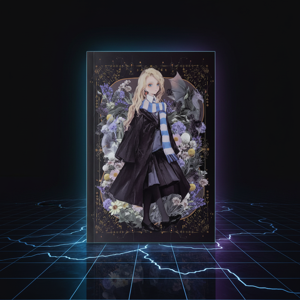 Carnet souple Luna Lovegood style néon futuriste