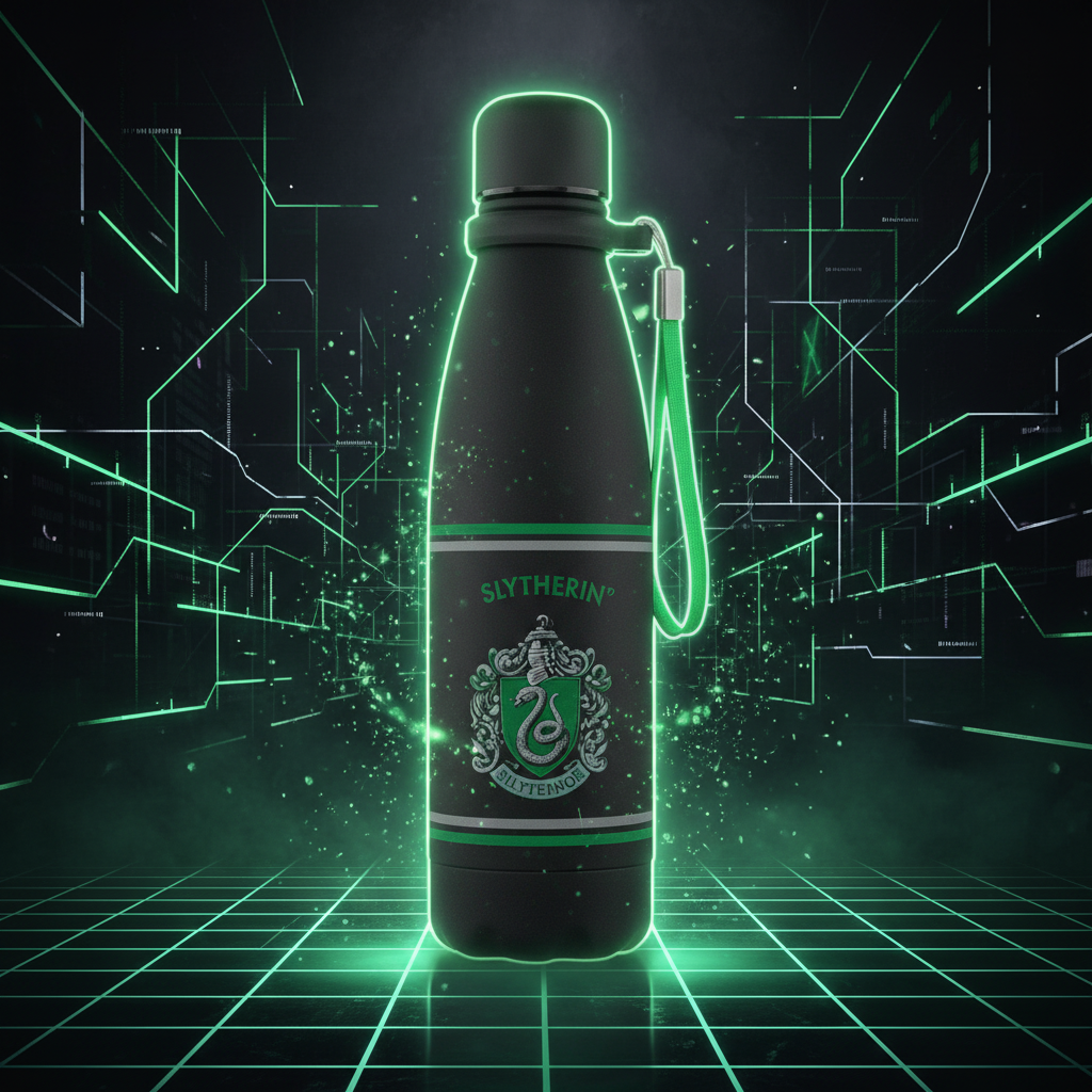 Bouteille isotherme Harry Potter Serpentard néon vert et argent