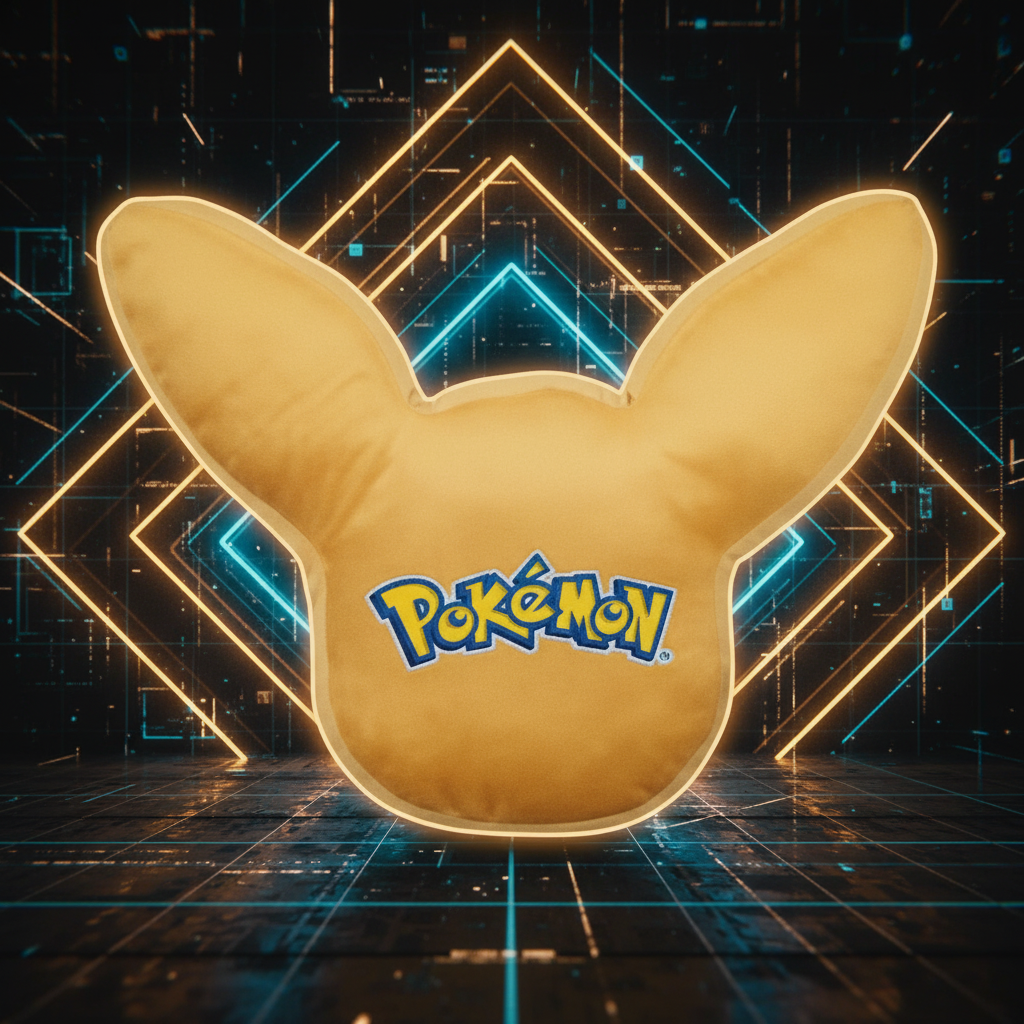 Coussin Évoli - dos néon futuriste