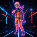 Figurine Naruto - visuel néon futuriste
