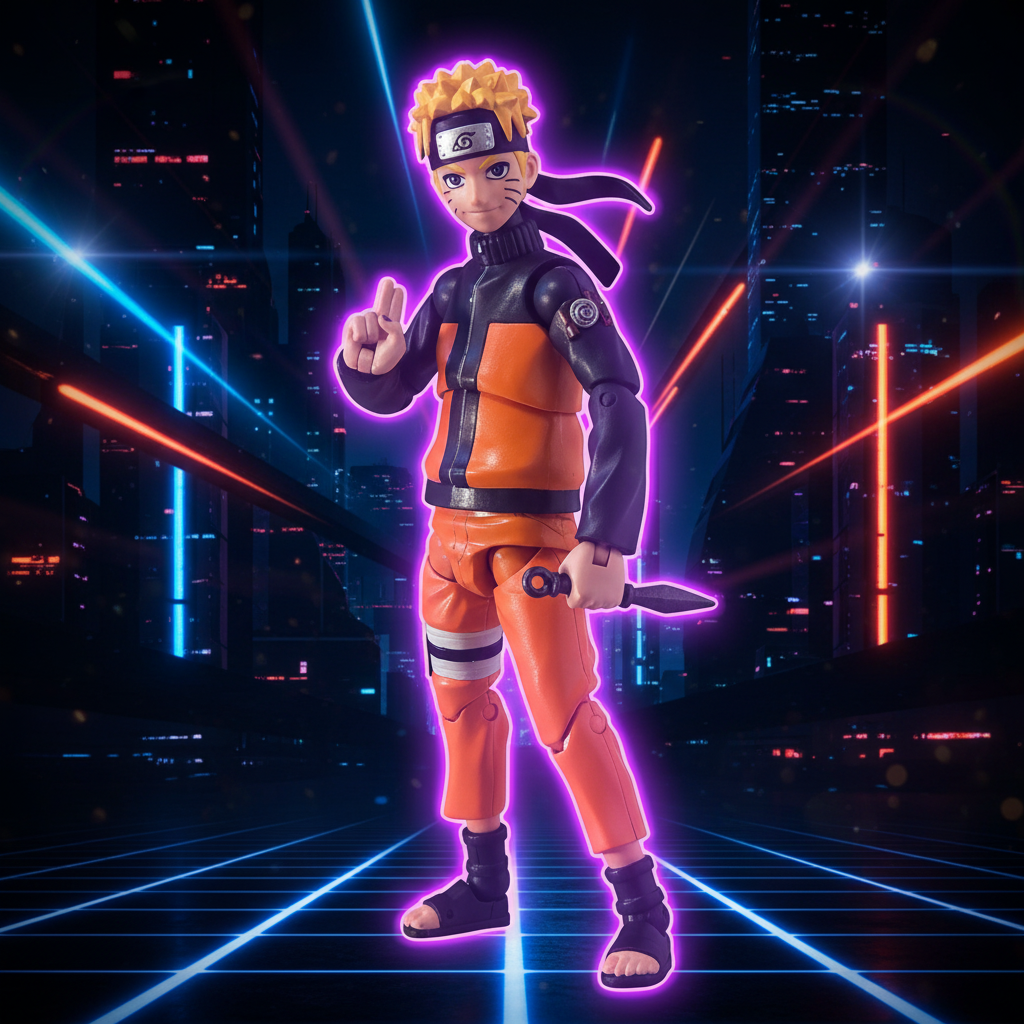 Figurine Naruto - visuel néon futuriste