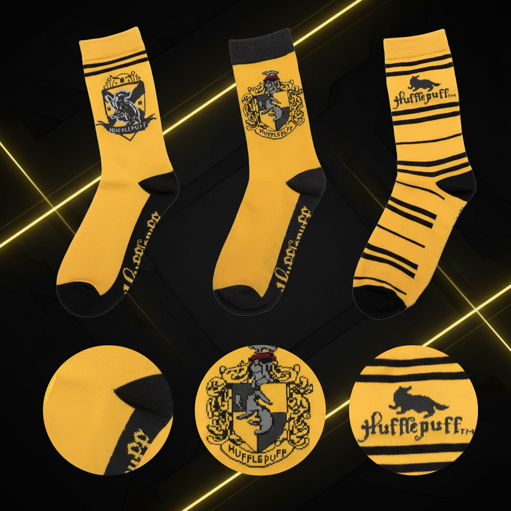 Chaussettes Poufsouffle - 3 paires néon futuriste