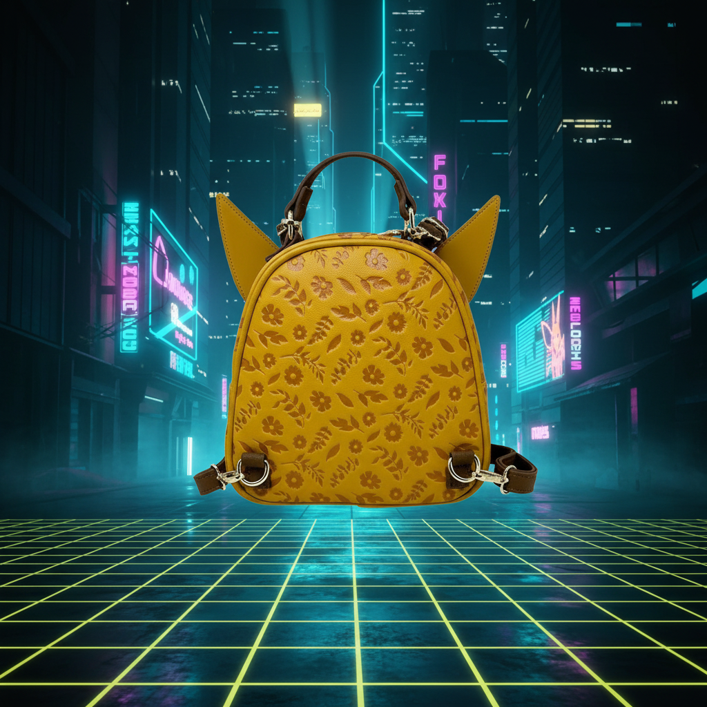 Sac à dos Loungefly Évoli vue dos – style néon futuriste