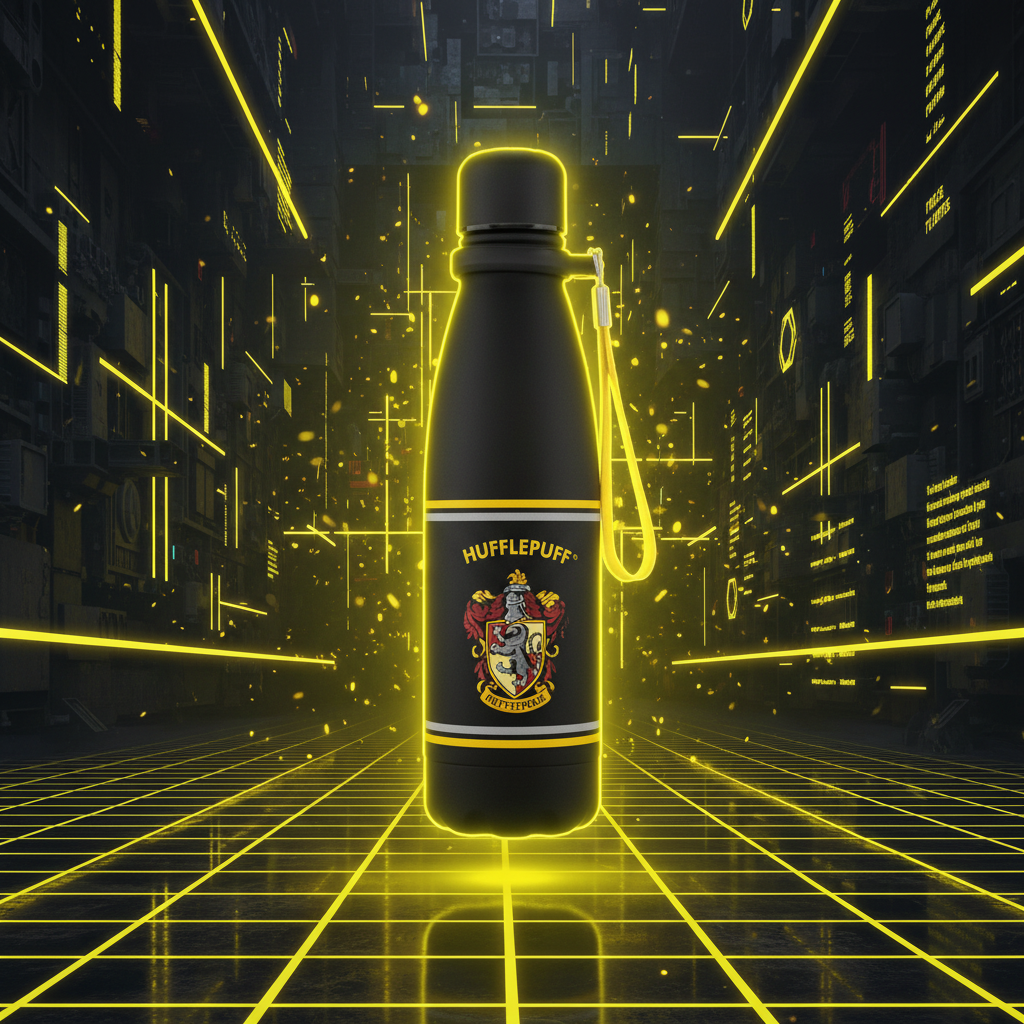 Bouteille isotherme Harry Potter Poufsouffle néon jaune et noir