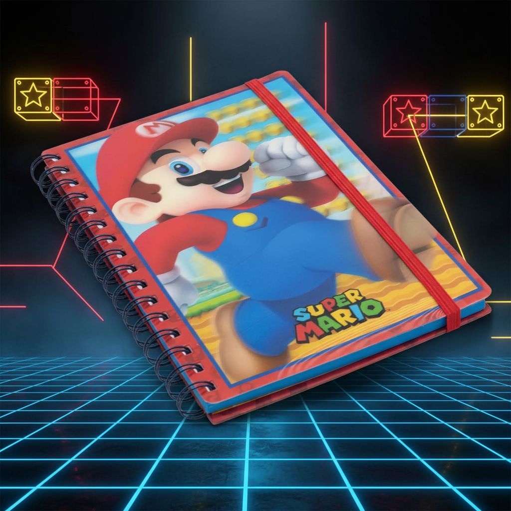 Cahier à Spirale Super Mario 3D – Carnet A5 Wiro Officiel Nintendo