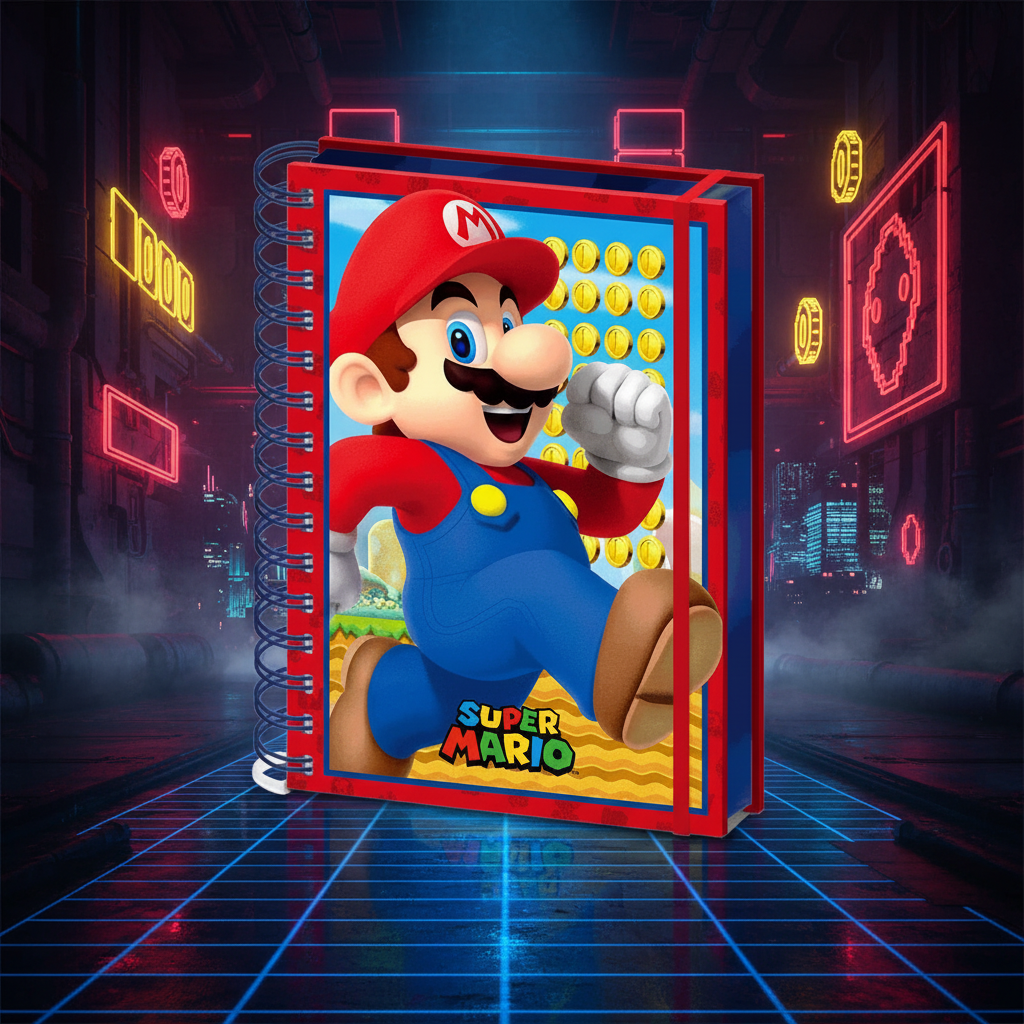 Cahier à Spirale Super Mario 3D – Carnet A5 Wiro Officiel Nintendo